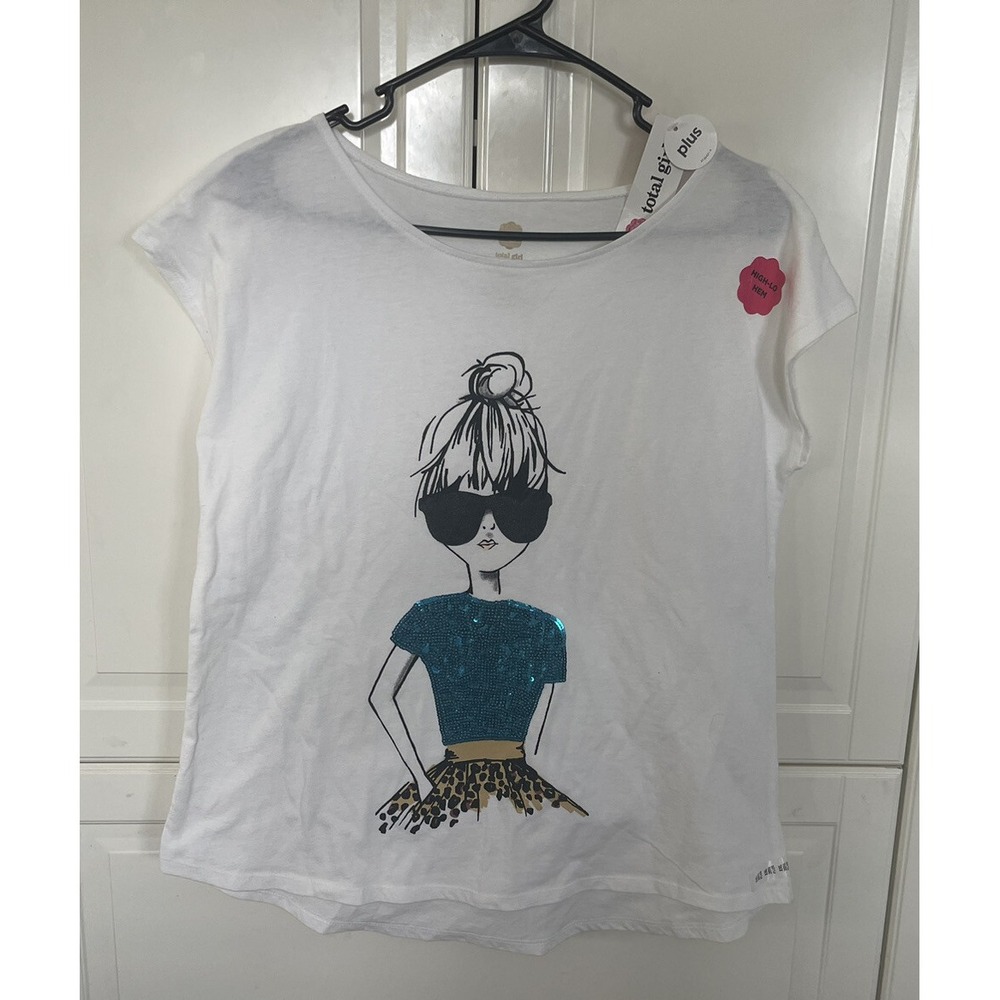 Total Girl Womens T-shirt Short Sleeve Size XXL 20.5 High Lo Hem